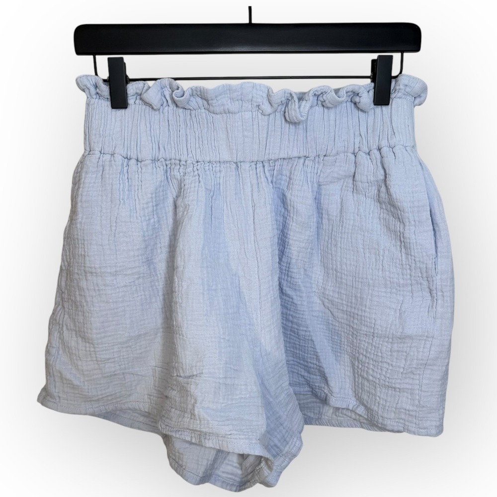 Mable Light Blue Gauze Paperbag Shorts Size‎ Large